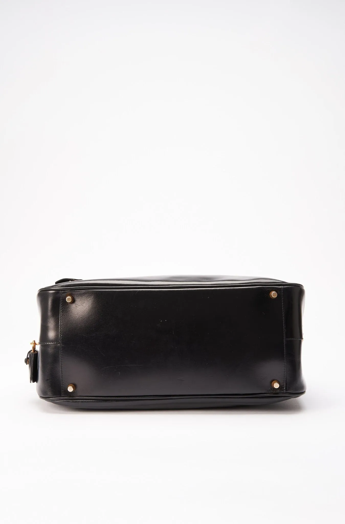 A vintage 90's Prada Black Leather Shoulder Bag