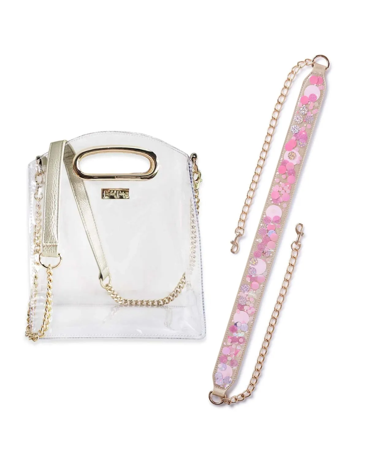 adjustable confetti strap and cooper clear bag bundle