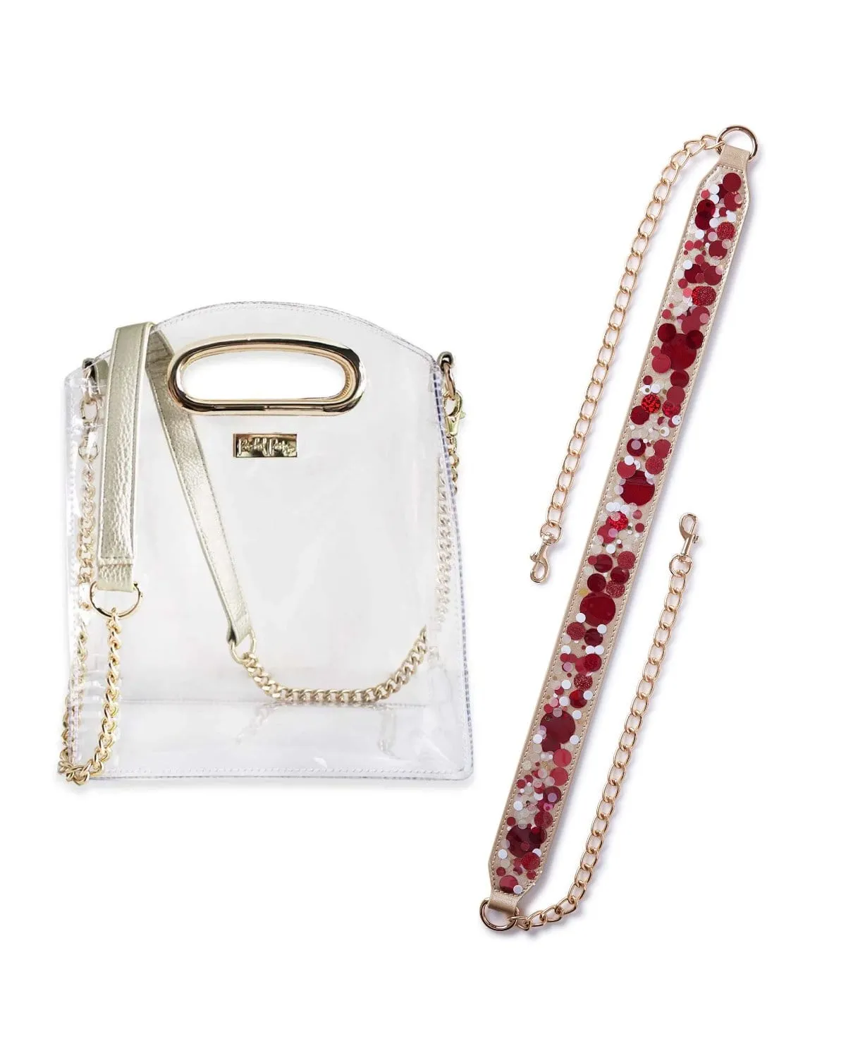 adjustable confetti strap and cooper clear bag bundle