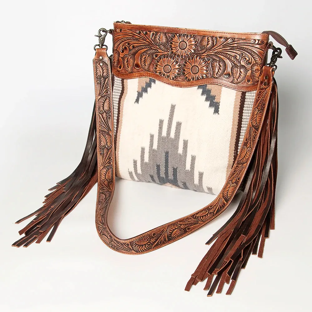 American Darling Blanket Purse w/ Tooled Leather