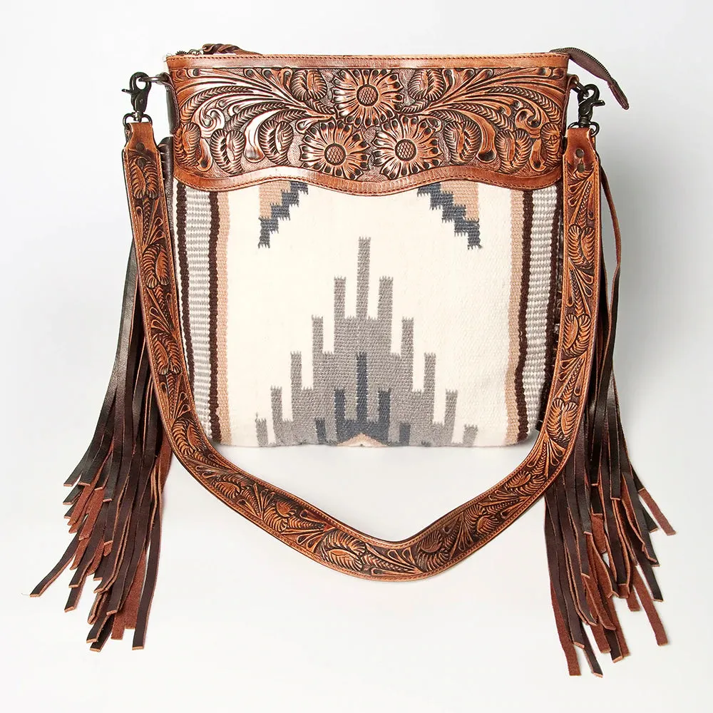 American Darling Blanket Purse w/ Tooled Leather