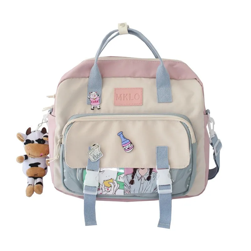 Back to school backpack Mini Canvas Teenager Girls For Female Student Patchwork Kawaii Small Rucksacks Mochila