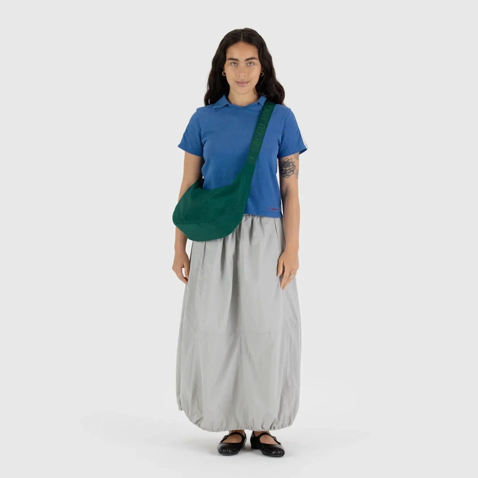 Baggu Medium Nylon Crescent Bag in Cypress