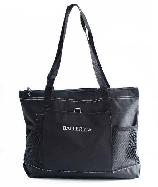 Ballerina Embroidered Tote Bag