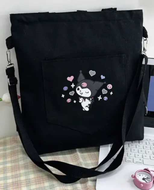 Black Canvas Kuromi Bag/Backpack