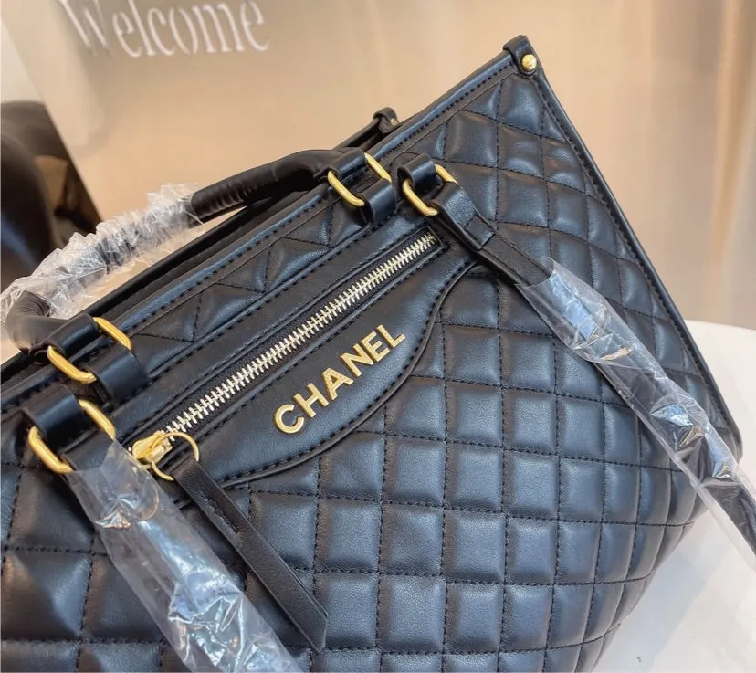 Black Leather Chanel Handbag