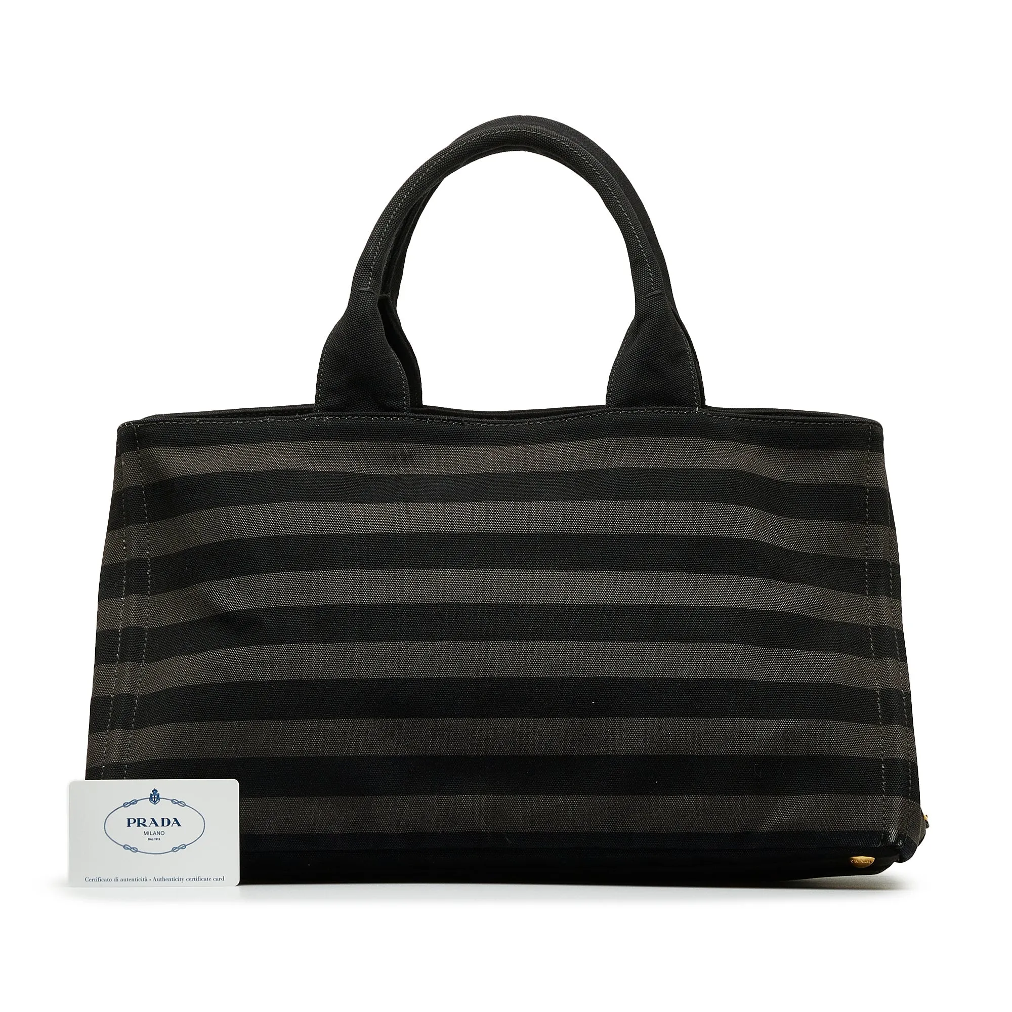 Black Prada Canapa Righe Tote