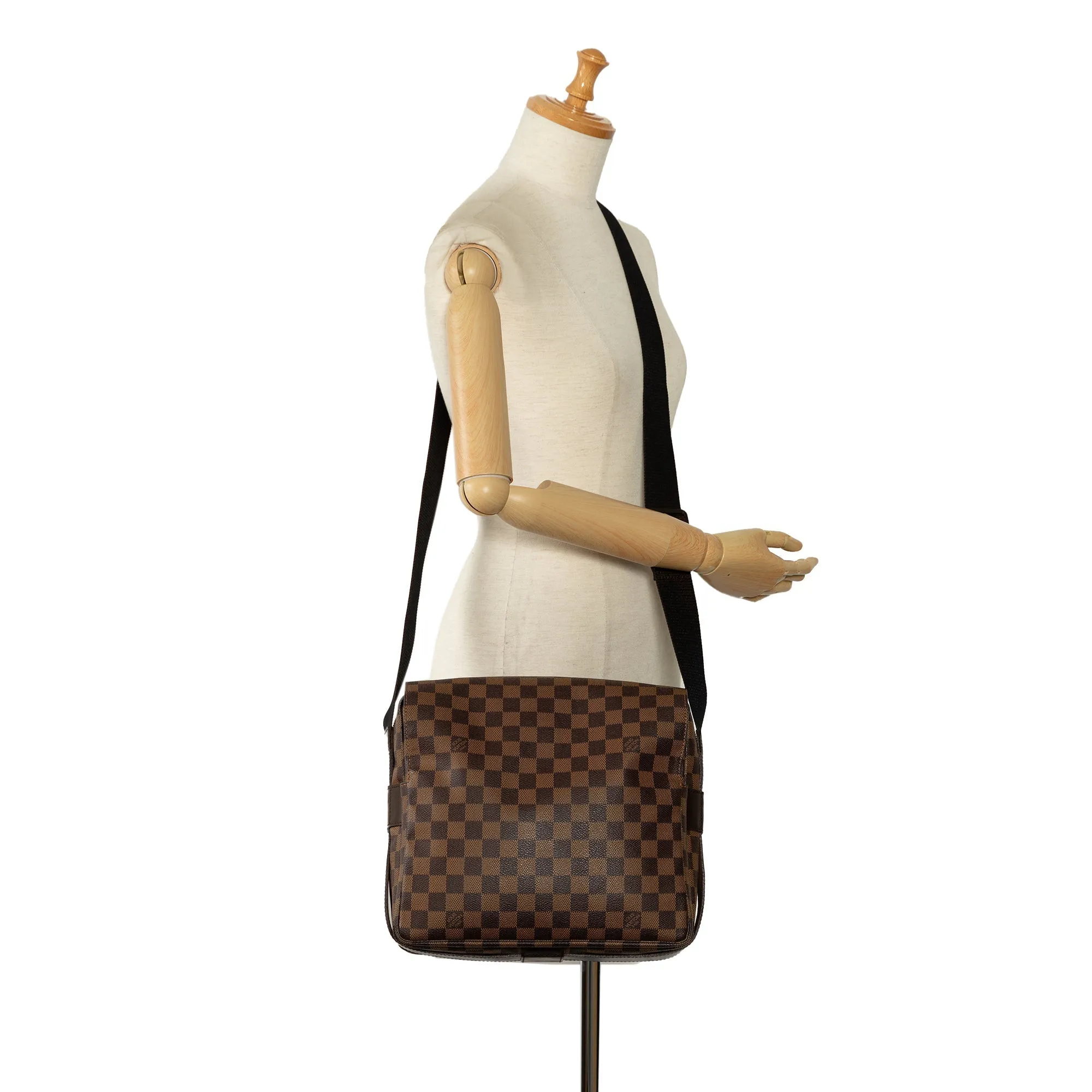 Brown Louis Vuitton Damier Ebene Naviglio Crossbody Bag