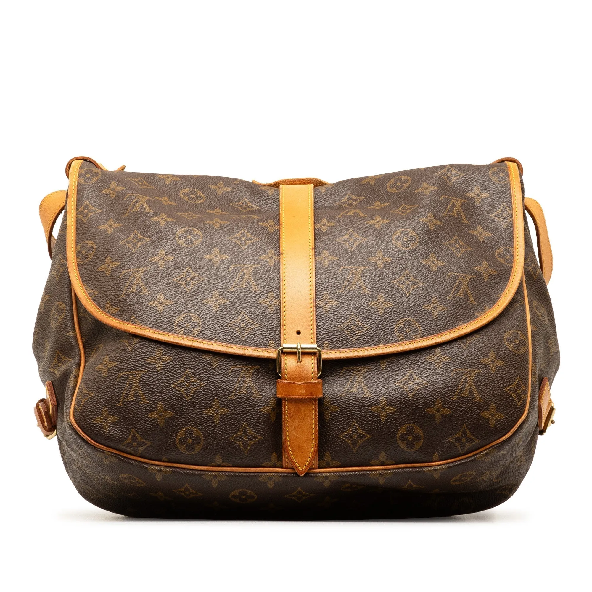 Brown Louis Vuitton Monogram Saumur 35 Crossbody Bag