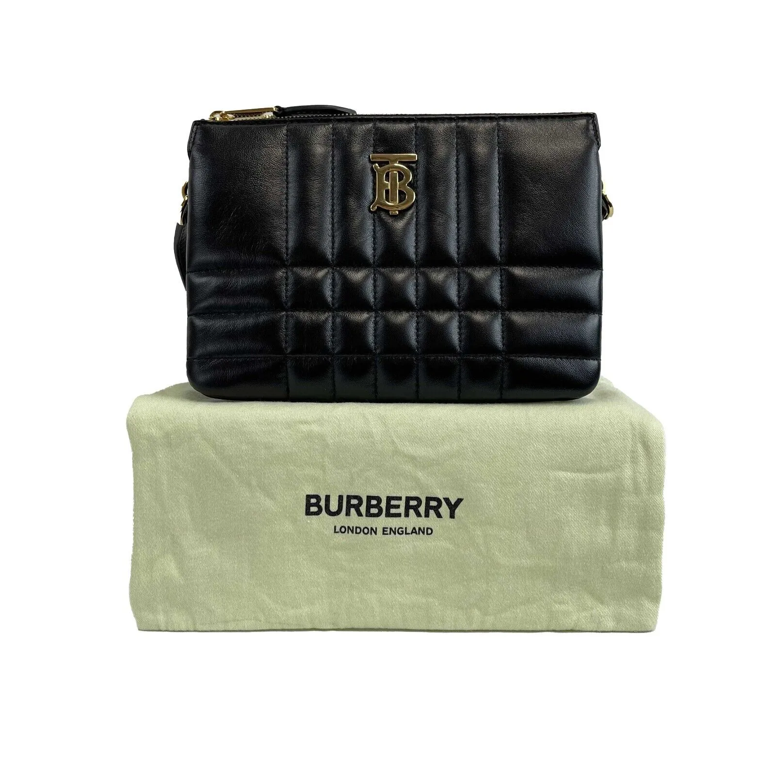 BURBERRY - Lola Double Pouch Quilted Leather Crossbody