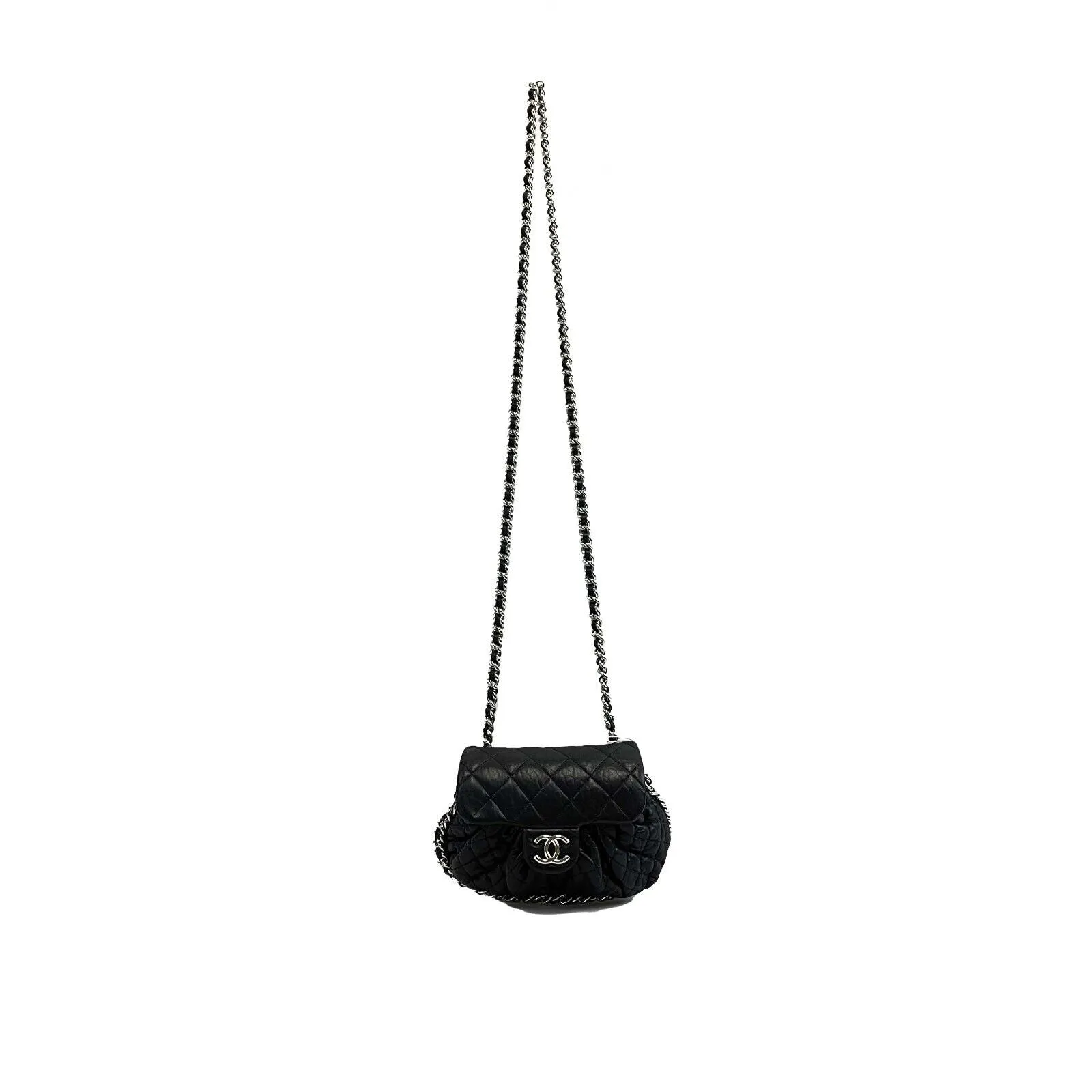 Chanel - Excellent - CC Washed Lambskin Quilted Chain Around Crossbody