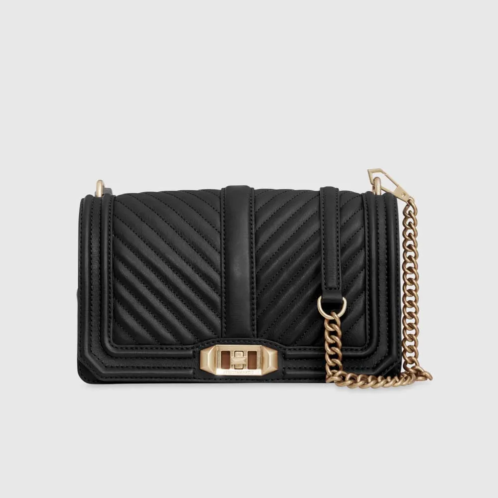 Chevron Quilted Love Crossbody