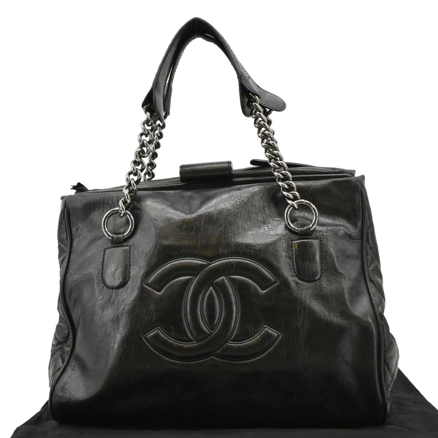 CL Perfect Day Large Leather Tote Bag Black