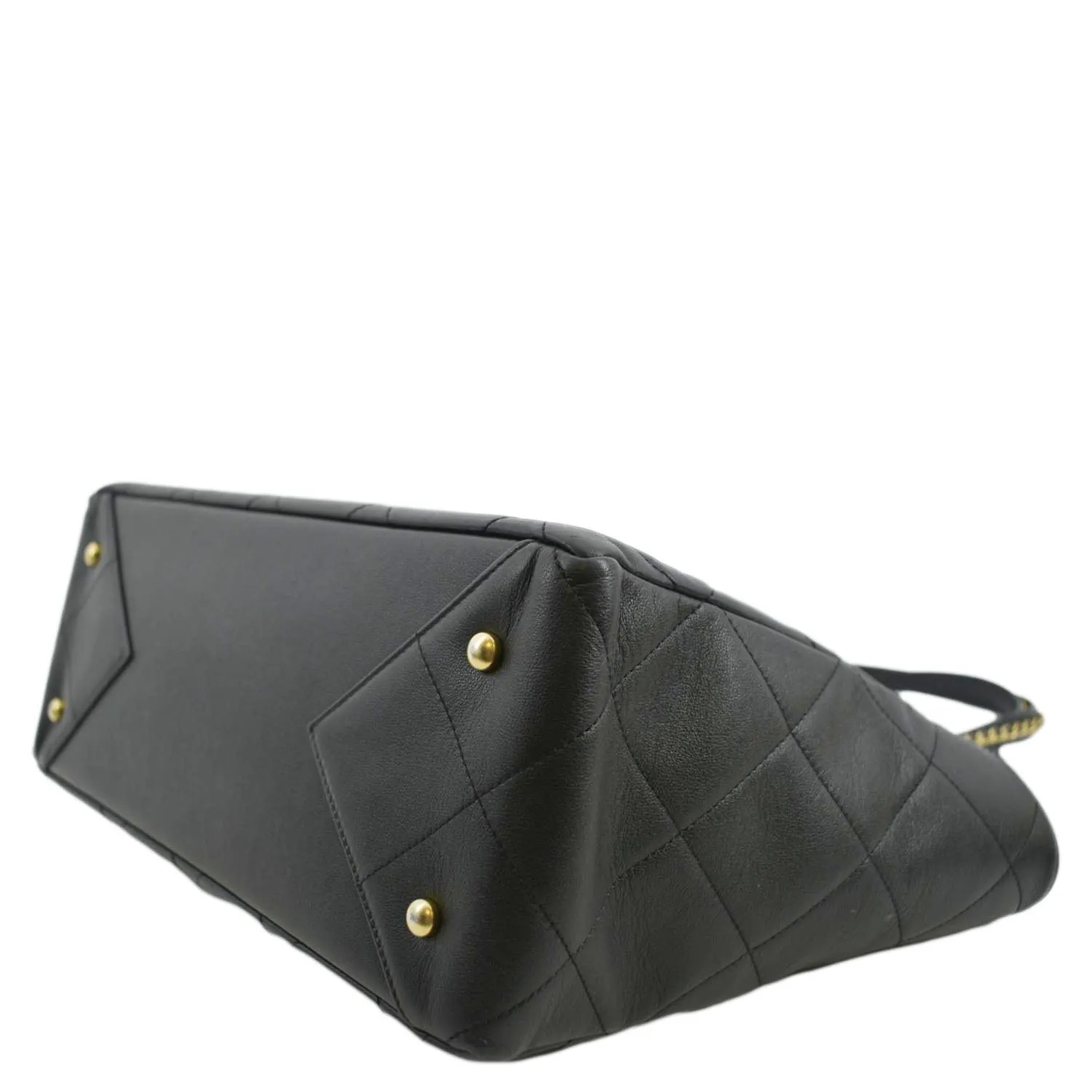 CL Shopping Quilted Leather Tote Bag Black