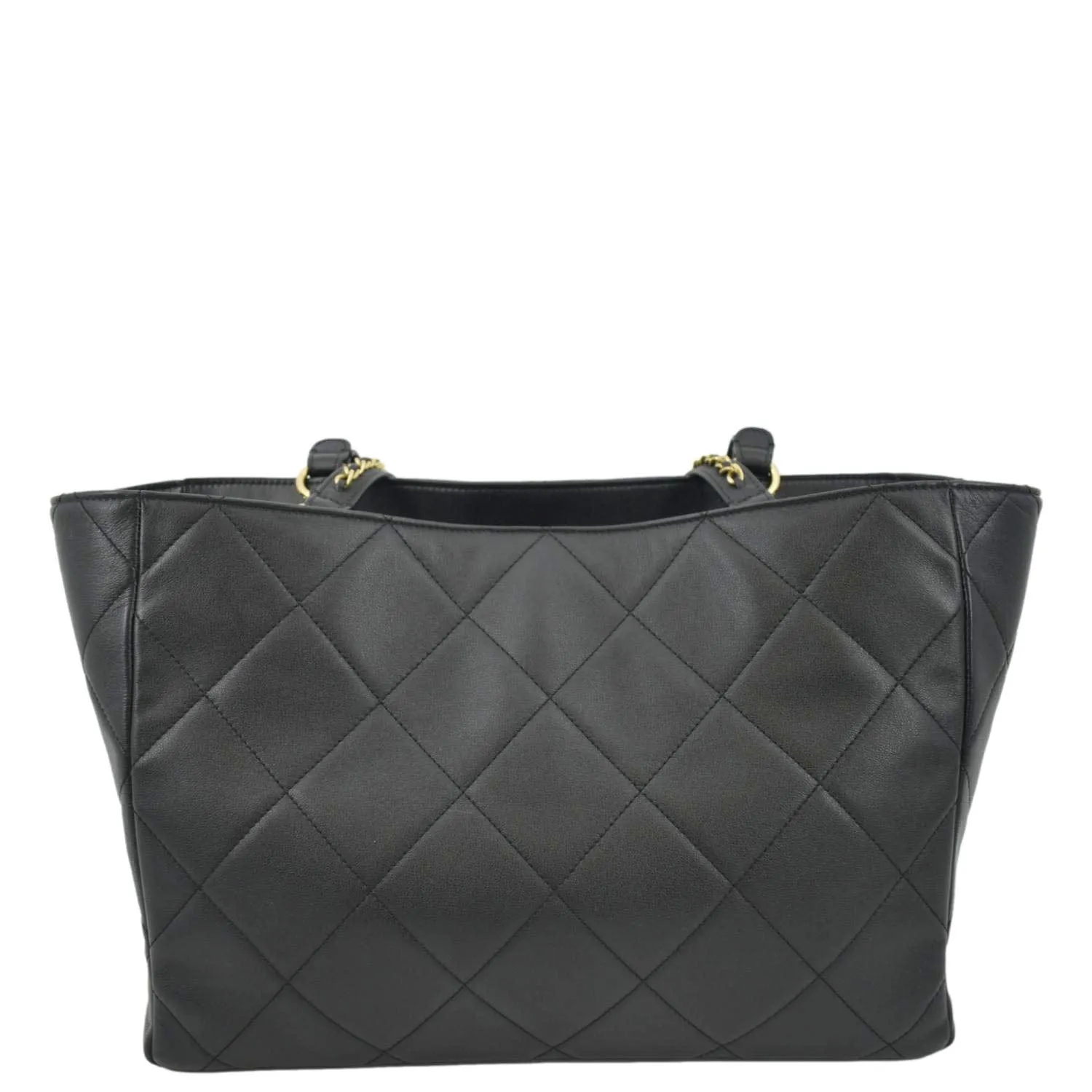 CL Shopping Quilted Leather Tote Bag Black