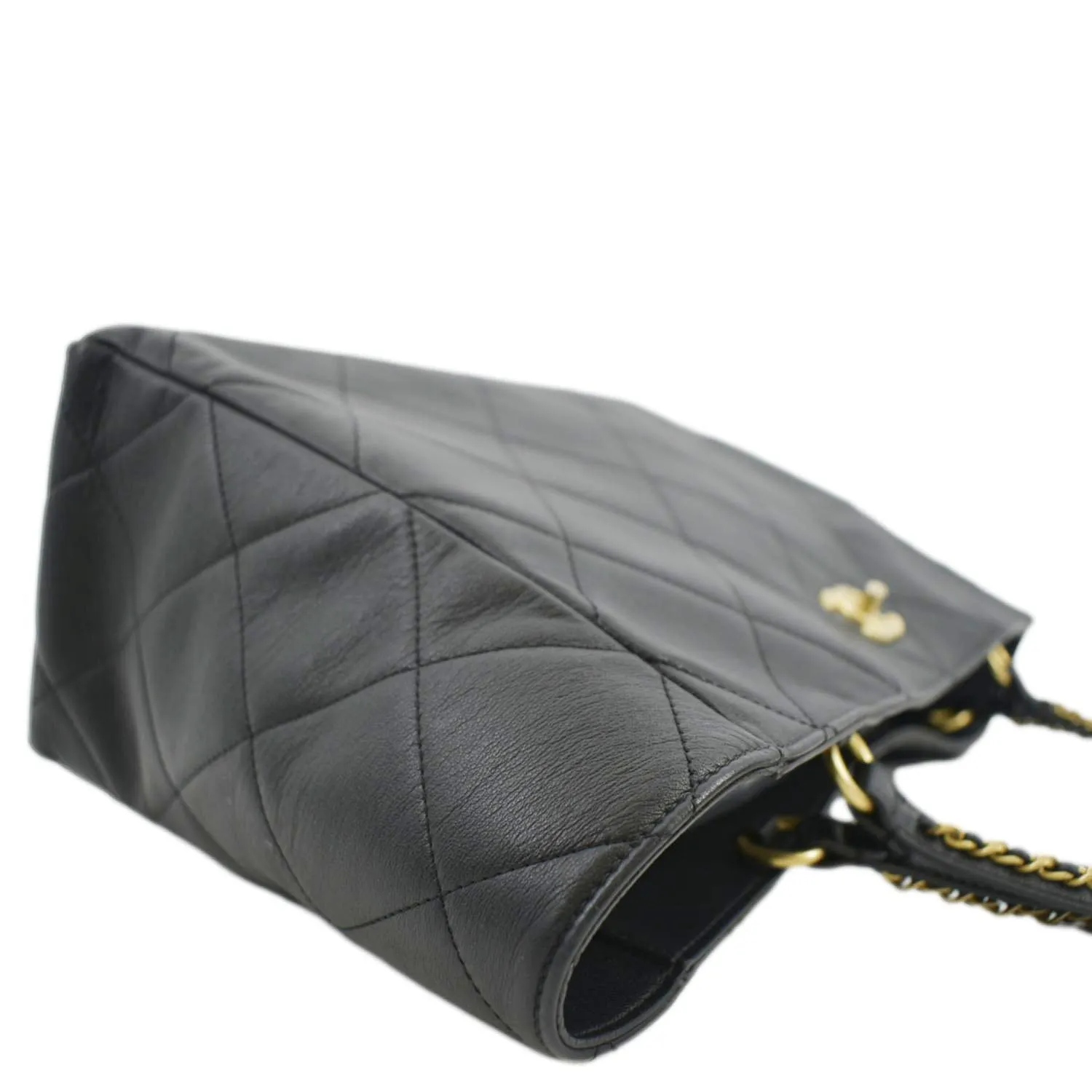 CL Shopping Quilted Leather Tote Bag Black