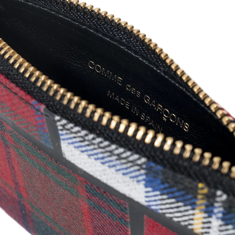 COMME des GARÇONS SA8100 Tartan Patchwork Classic Wallet / Red