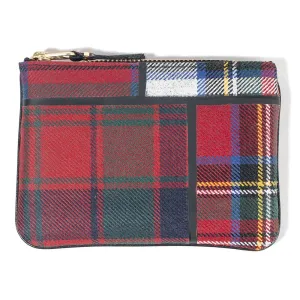 COMME des GARÇONS SA8100 Tartan Patchwork Classic Wallet / Red