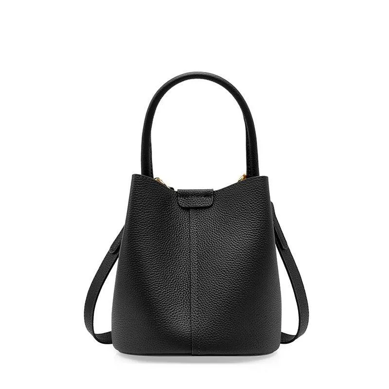 Elegant Leather Bucket Crossbody Bag