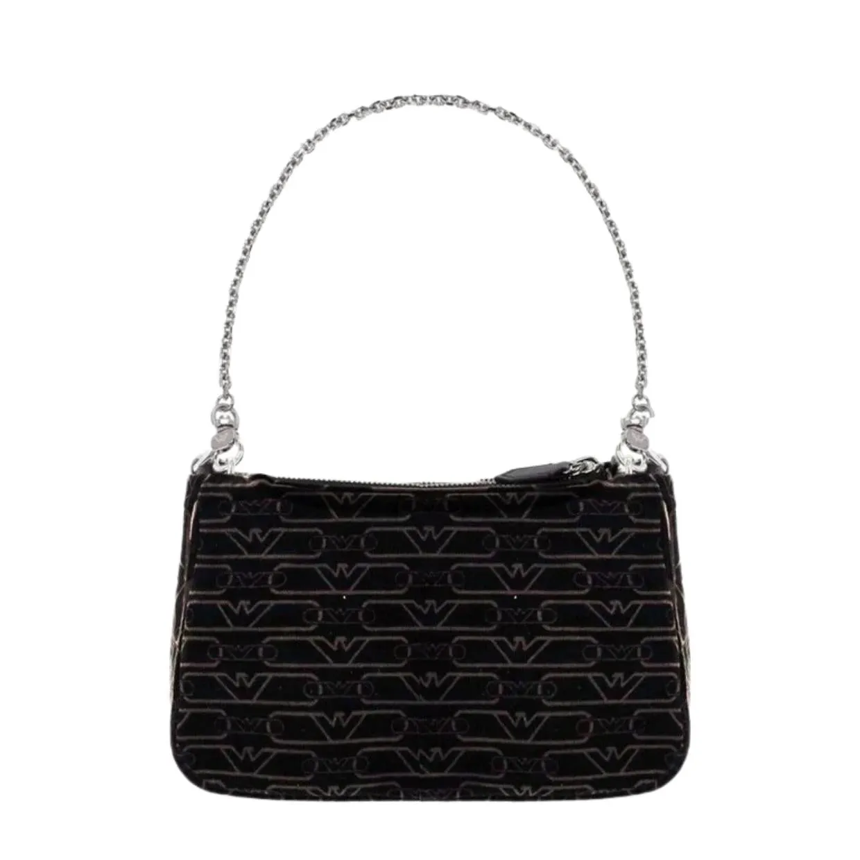 Emporio Armani Monogram Velvet Double Crossbody Bag