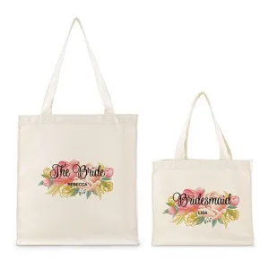 Floral Personalized Cotton Tote Bag