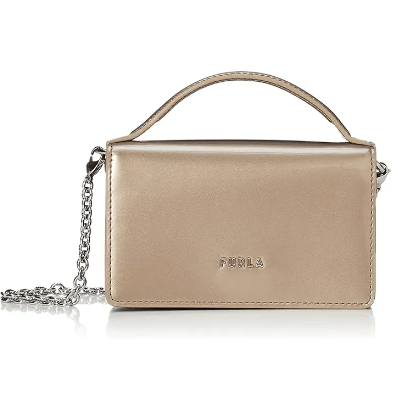 Furla Splendida Micro Crossbody Bag - Taupe Metal