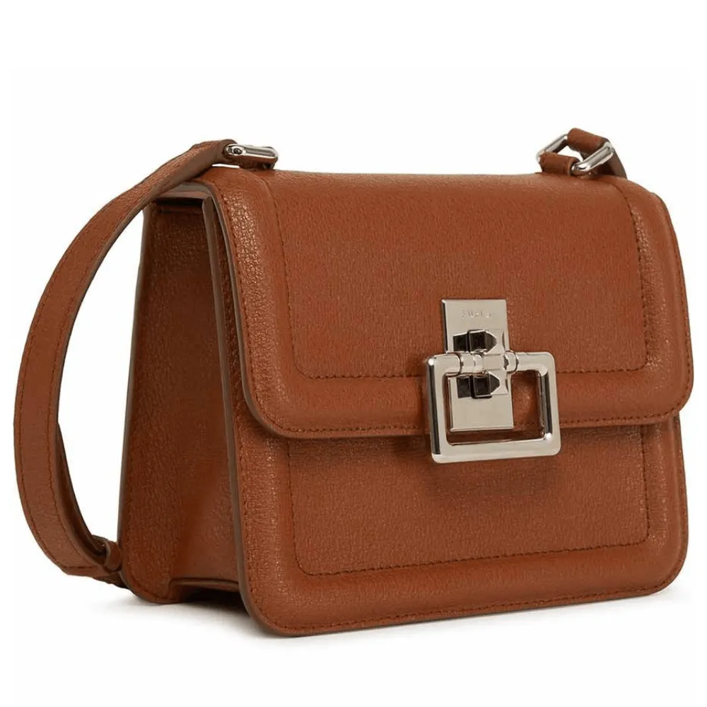 Furla Villa Small Leather Crossbody Bag - Cognac