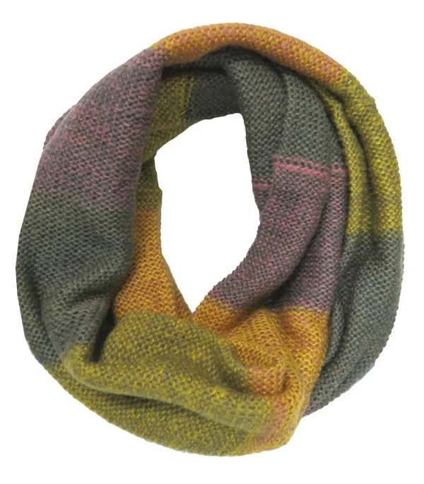 Hand Knit Color Block Infinity in Colors by Spun