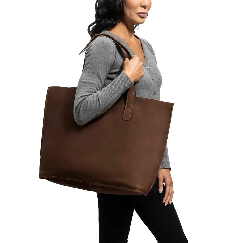 Handmade Leather Tote Bag | Brown