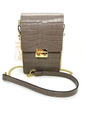 HB Italia Croc Print Camera Bag