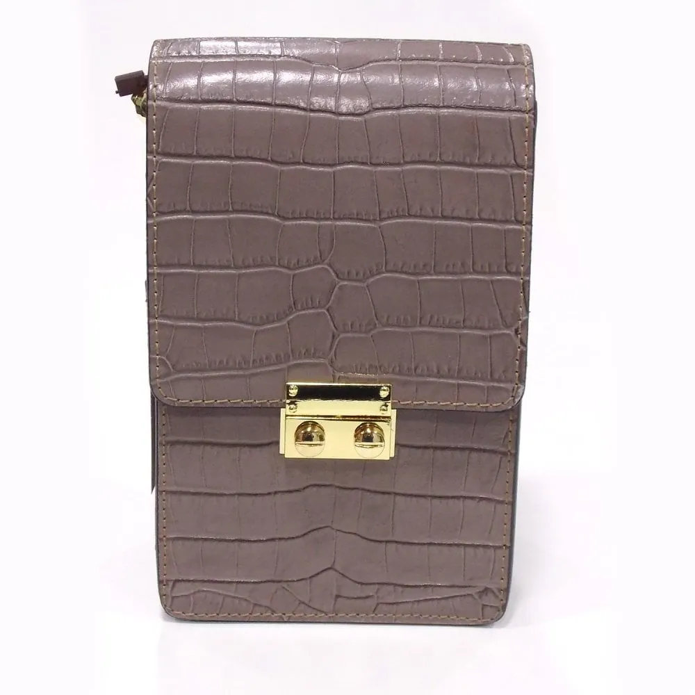 HB Italia Croc Print Camera Bag