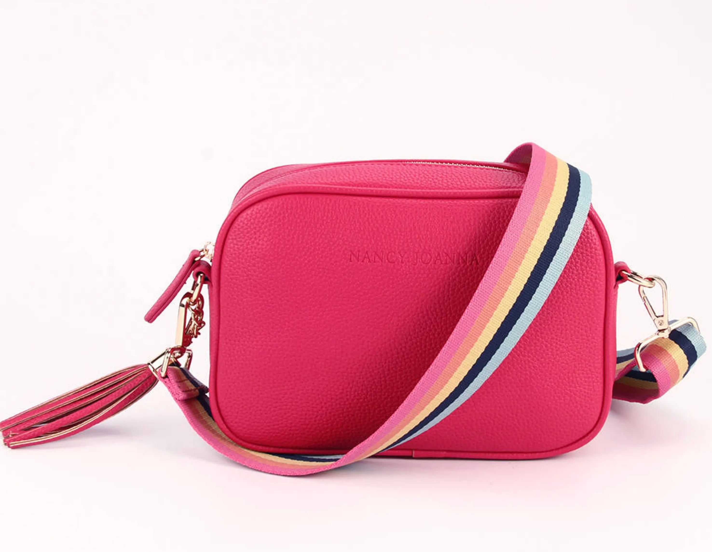 HOT PINK CROSSBODY BAG & GUITAR STRAP