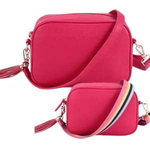 HOT PINK CROSSBODY BAG & GUITAR STRAP