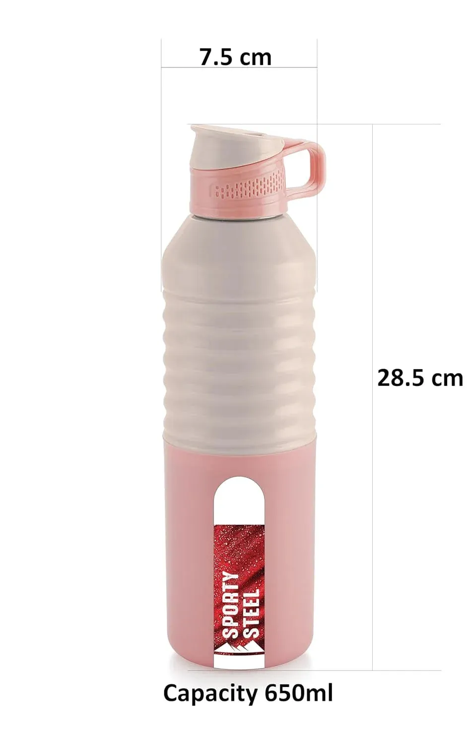 Liza Pink Sporty Insulated Steel Bottle for Office, Home, School | Leak Proof | Wide Mouth 800ml