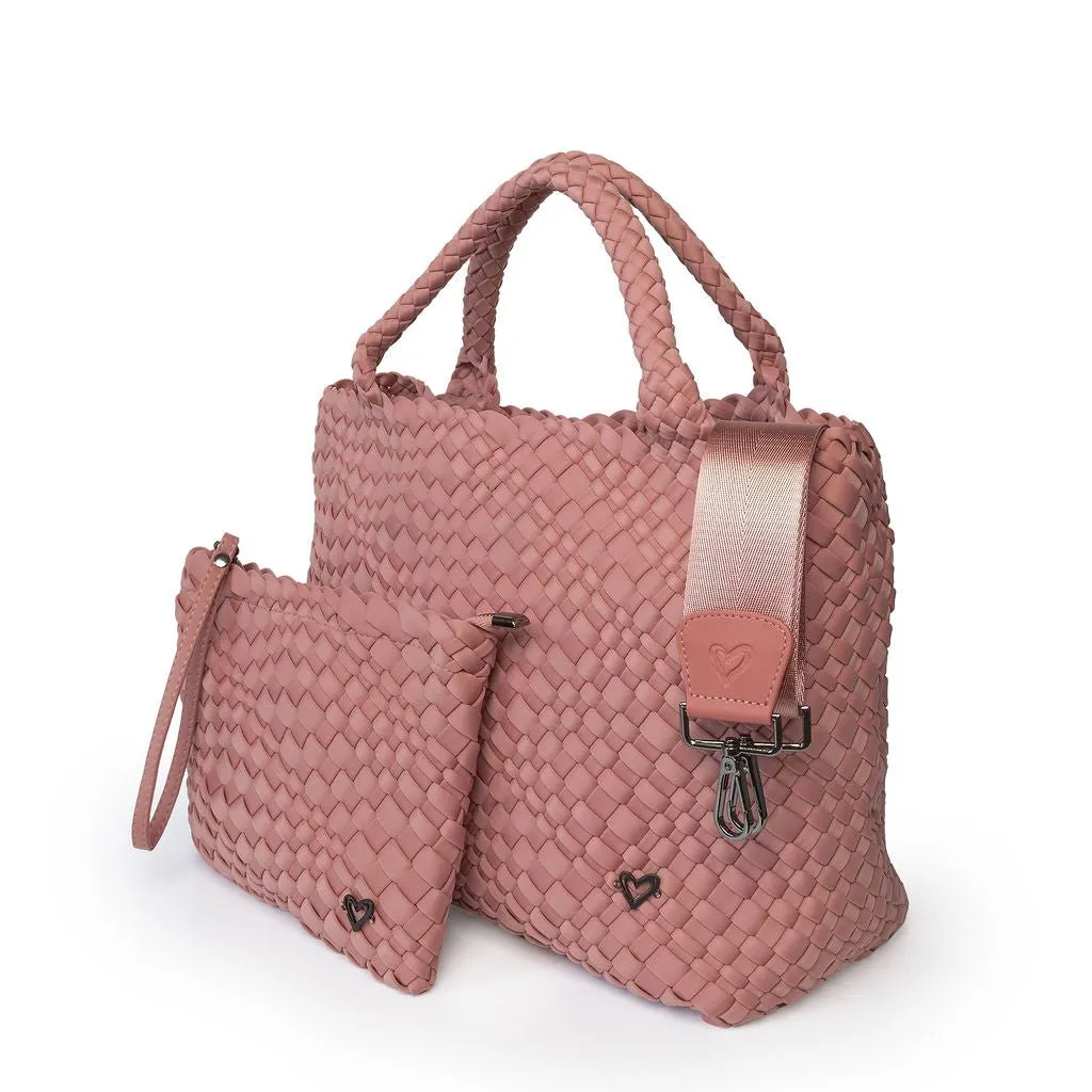 London Large Woven Tote - Rose