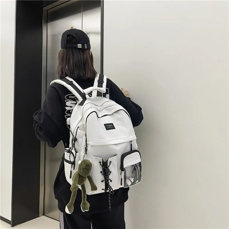 Love Sea Backpack  New Middle School Student Lightweight Women's Schoolbag Female Fashion Simple Large-Capacity Backpack