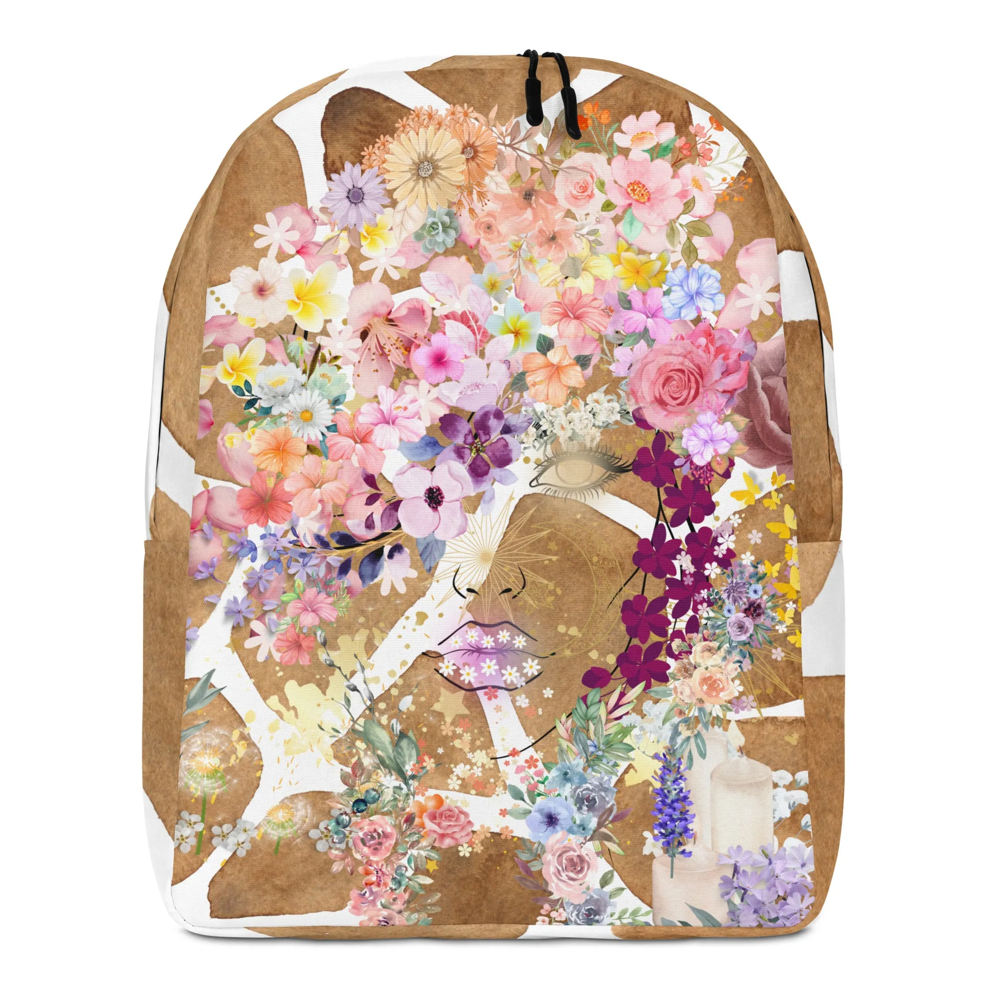 Minimalist Backpack Floral Woman Boho design