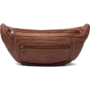 Oversize leather bumbag in high and soft quality / 13860 - Chestnut