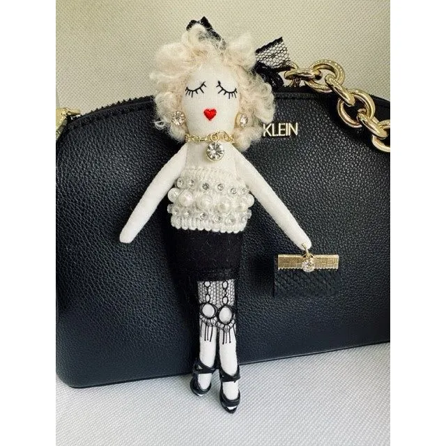 Parisian Doll Keyring Bag Charm - Glamour Pearls