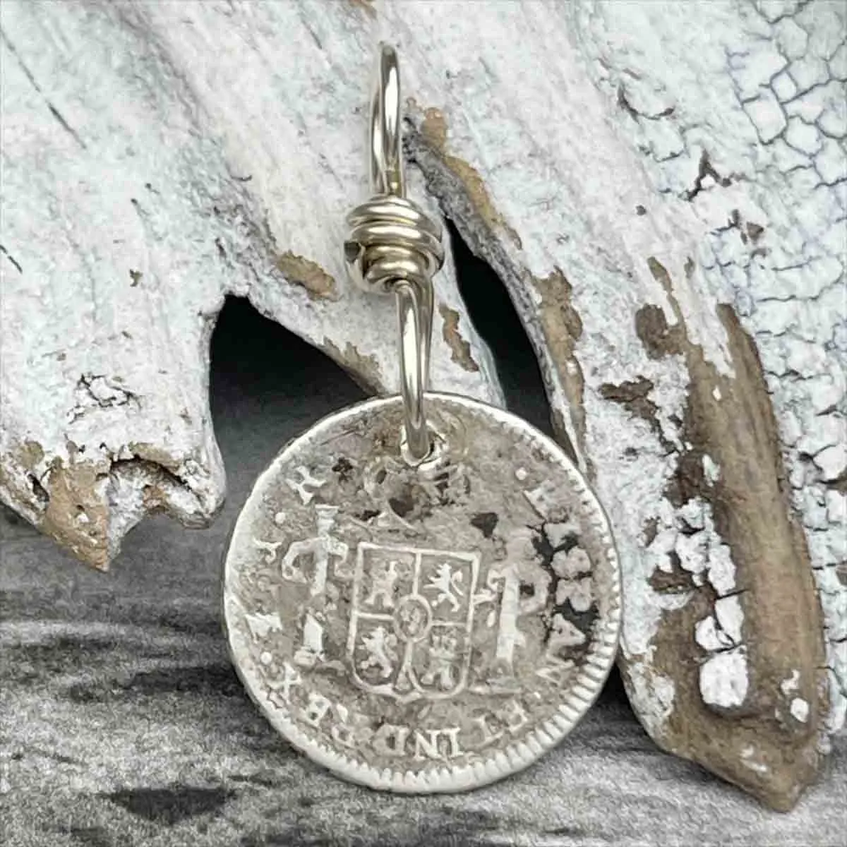 Pirate Chic Silver Half Reale Spanish Portrait Dollar Dated 1775 - the Legendary "Piece of Eight" Pendant | Artifact #8833