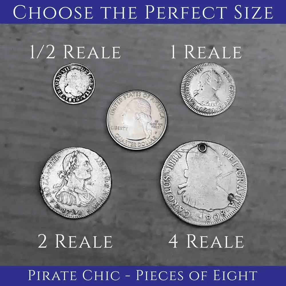 Pirate Chic Silver Half Reale Spanish Portrait Dollar Dated 1775 - the Legendary "Piece of Eight" Pendant | Artifact #8833