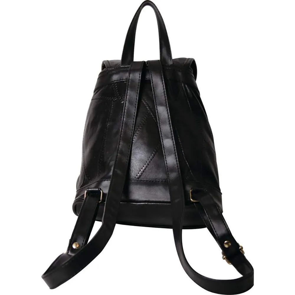 Purse Satchel Handbag Lambskin Leather Small Shoulder Bag Black Backpack