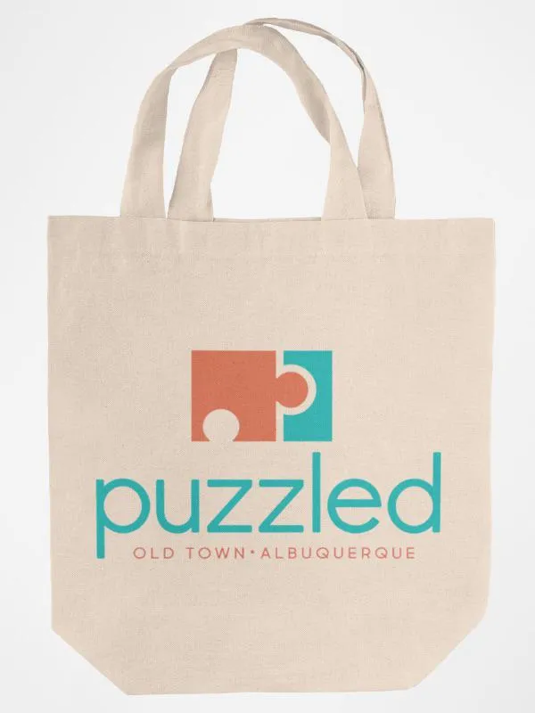 Puzzled Reusable Canvas Tote Bag