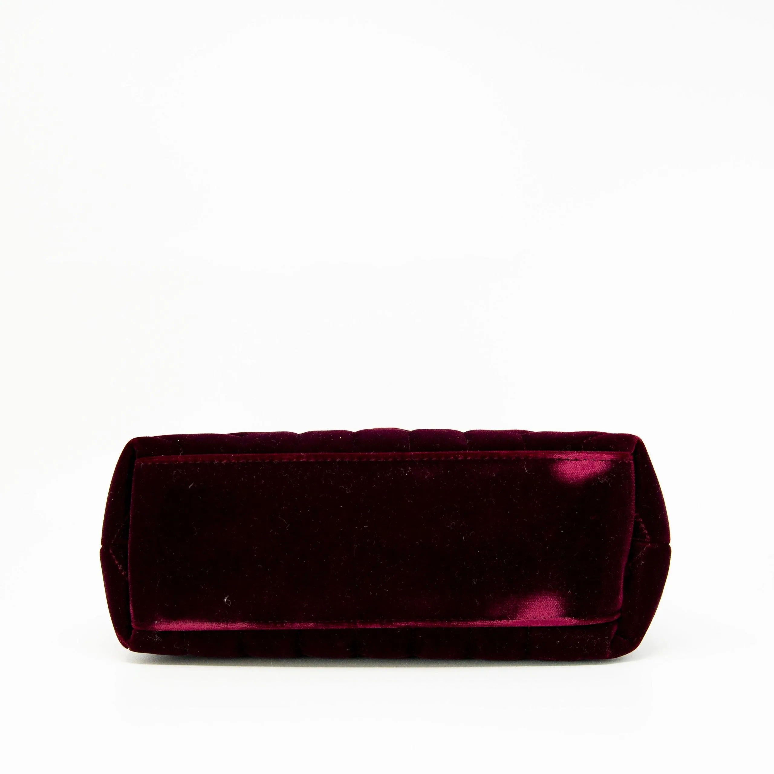 Saint Laurent Burgundy Velvet Small Loulou Bag