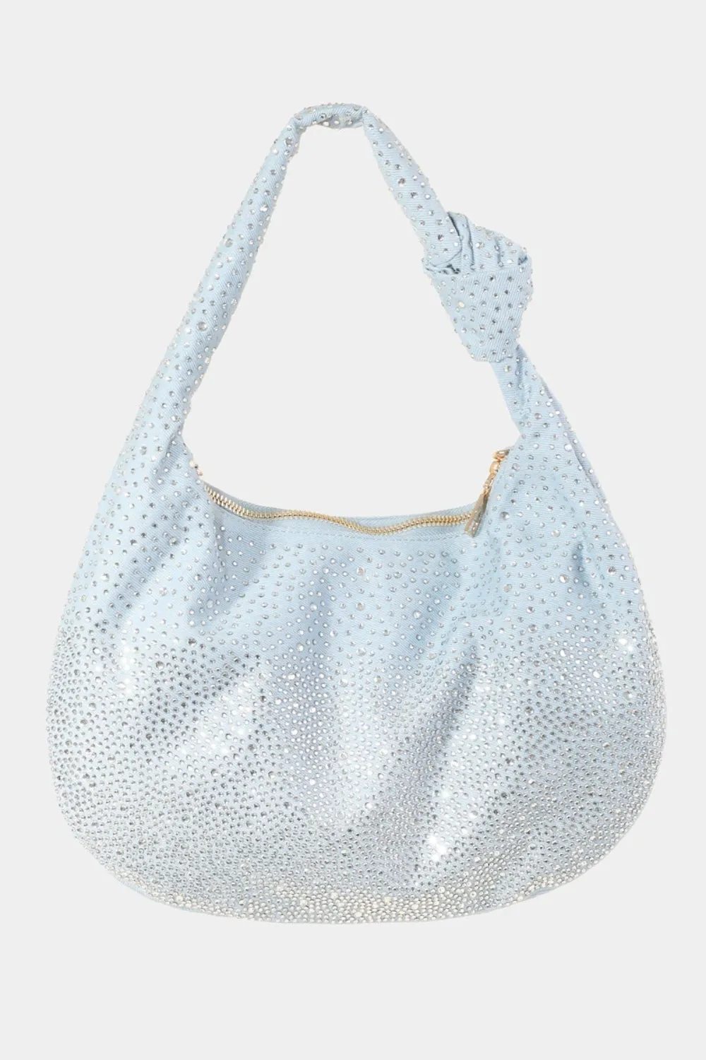 Soft Hobo Rhinestone Shoulder Handbag