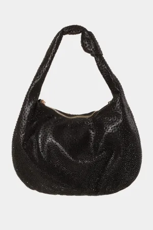 Soft Hobo Rhinestone Shoulder Handbag