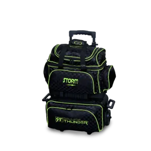 Storm Rolling Thunder 4 Ball Roller Checkered Bowling Bag Black/Lime