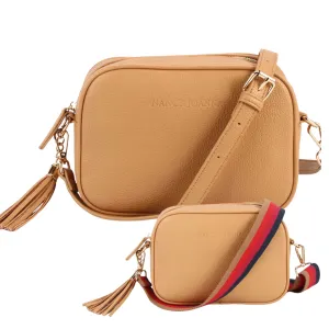 TAN CROSSBODY BAG & GUITAR STRAP