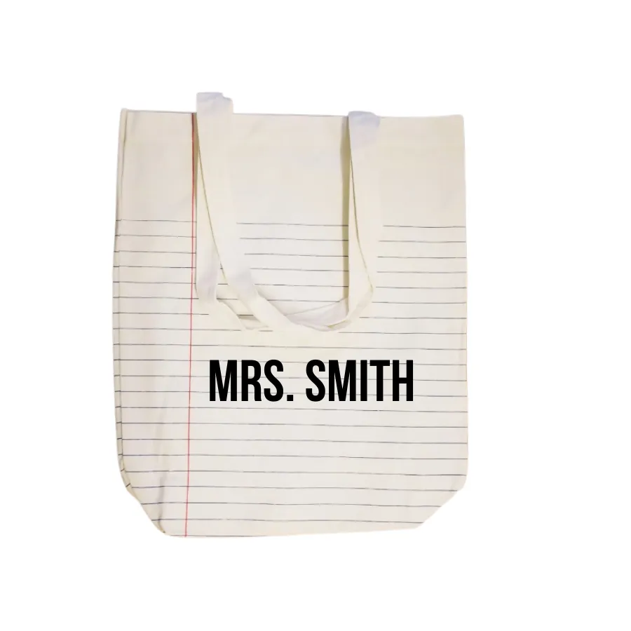 Teacher Ruled Note Tote Bag