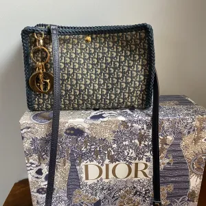 The Swan Crossbody/Tote - Vintage Dior Trotter Canvas in Navy (TWO straps!)